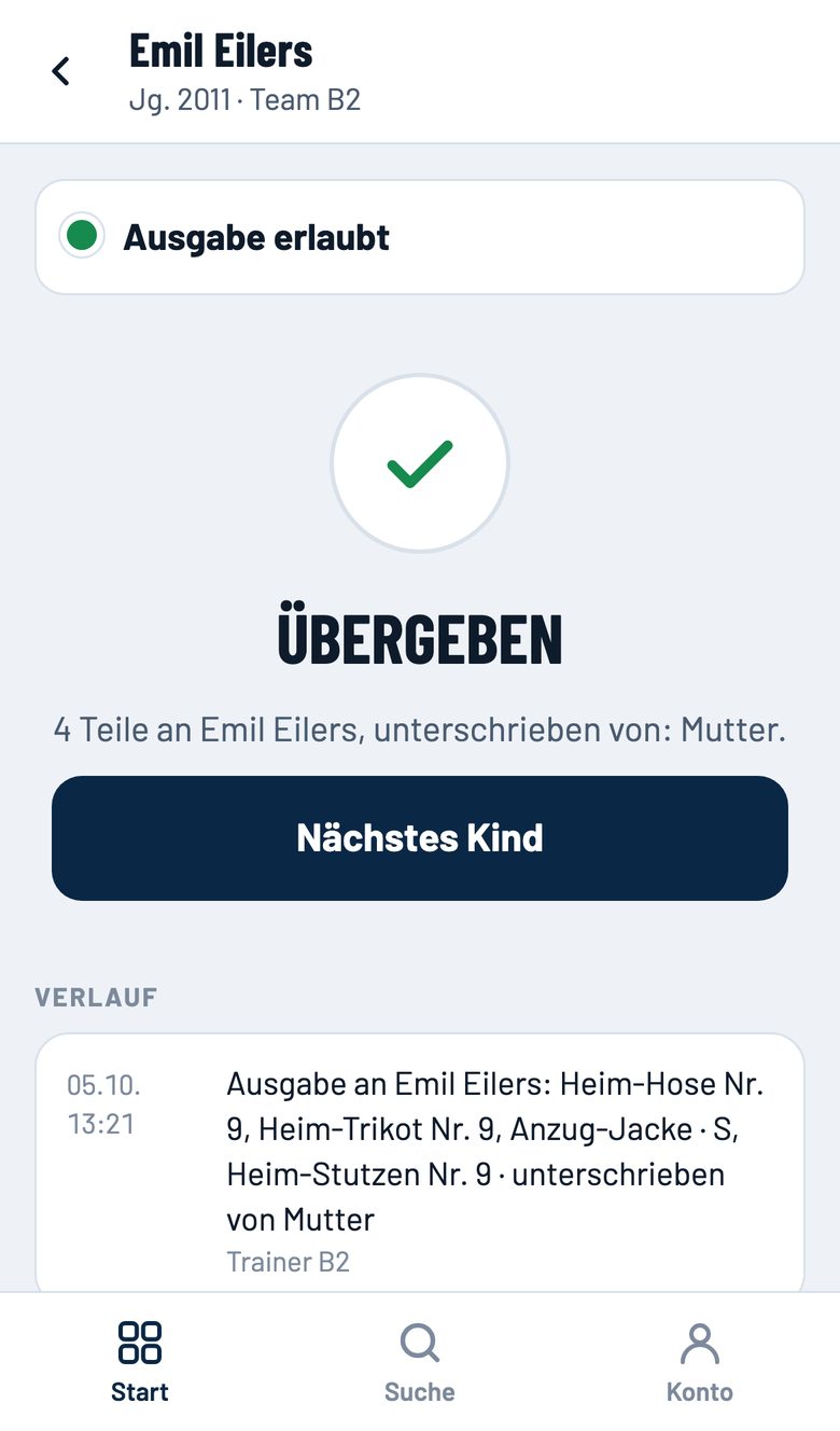 Bestätigung Übergeben
