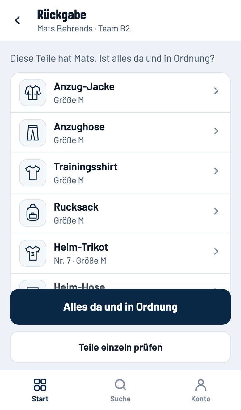 Rückgabe: Kind wählen