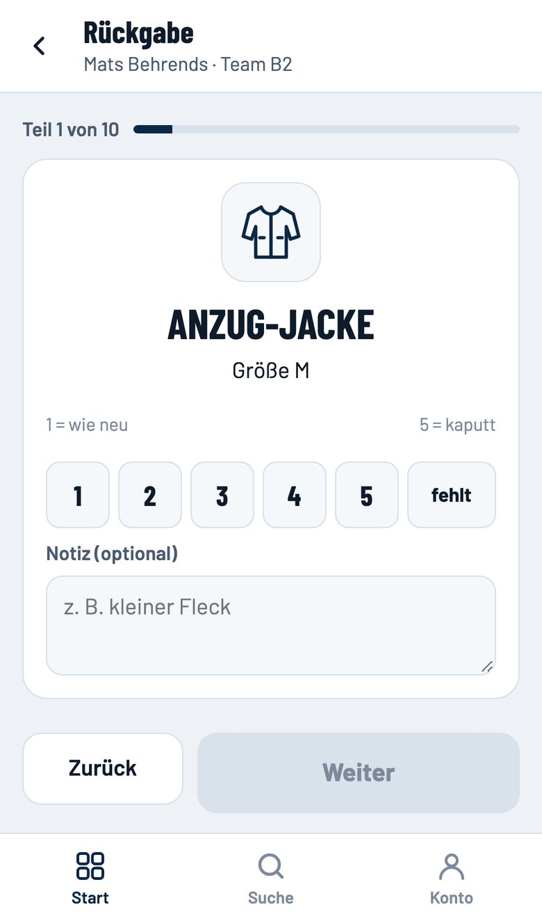 Zustand von 1 bis 5 bewerten